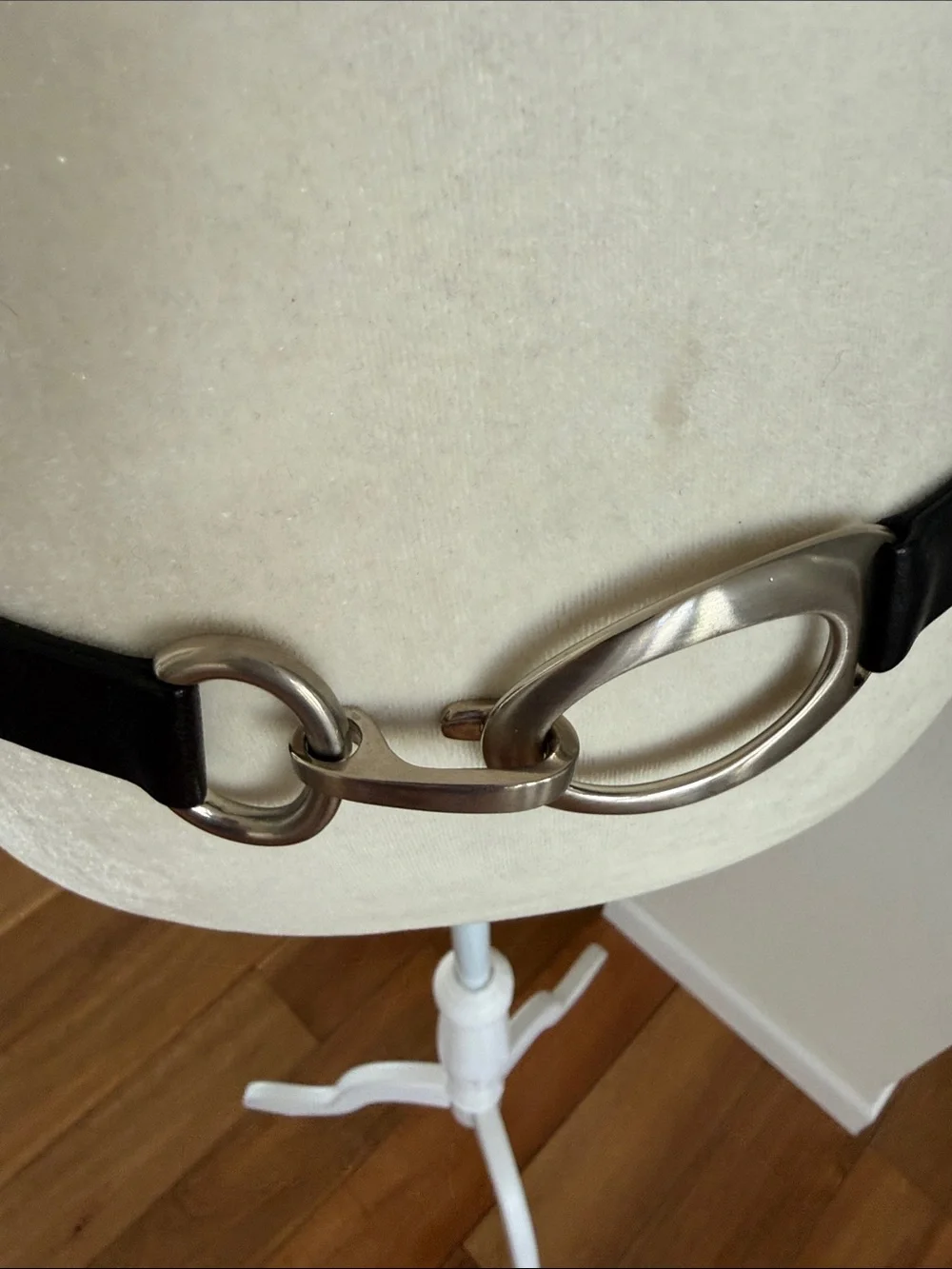 Sandy Duftler leather/elastic fabric belt
